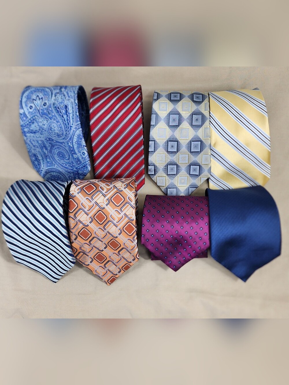 Men’s Silk Neckties Lot Excellent Condition Geoffrey Beene Chaps Jones New York
